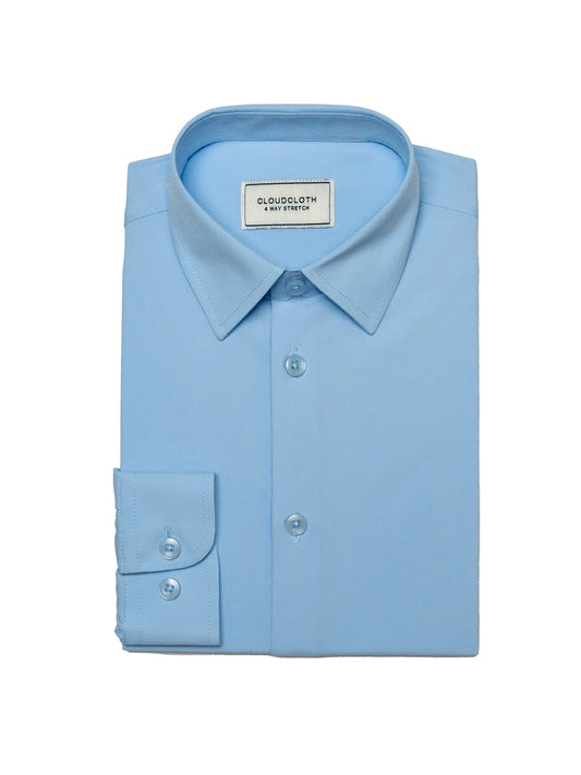 Cloud Cloth - Boys 4 way Stretch Kids Shirt (Light Blue)