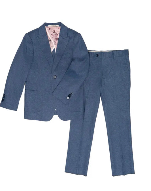 Isaac Mizrahi - Boys Denim Textured Suit