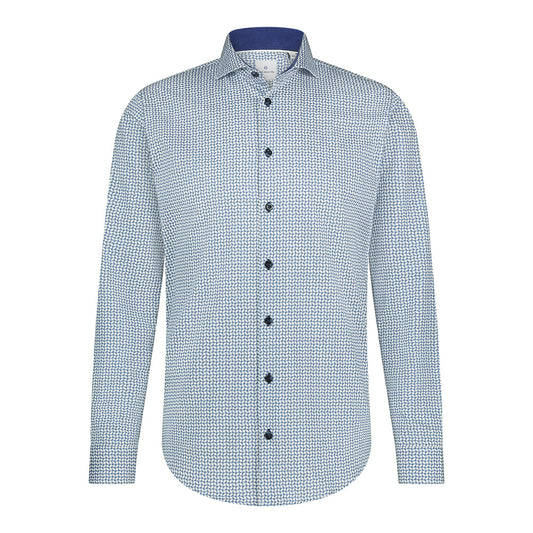 BLUE INDUSTRY - Long Sleeve Stretch Dress Shirt in Navy