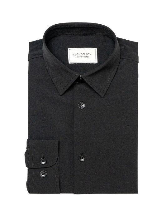 Cloud Cloth - Boys 4 way Stretch Kids Shirt (Black)