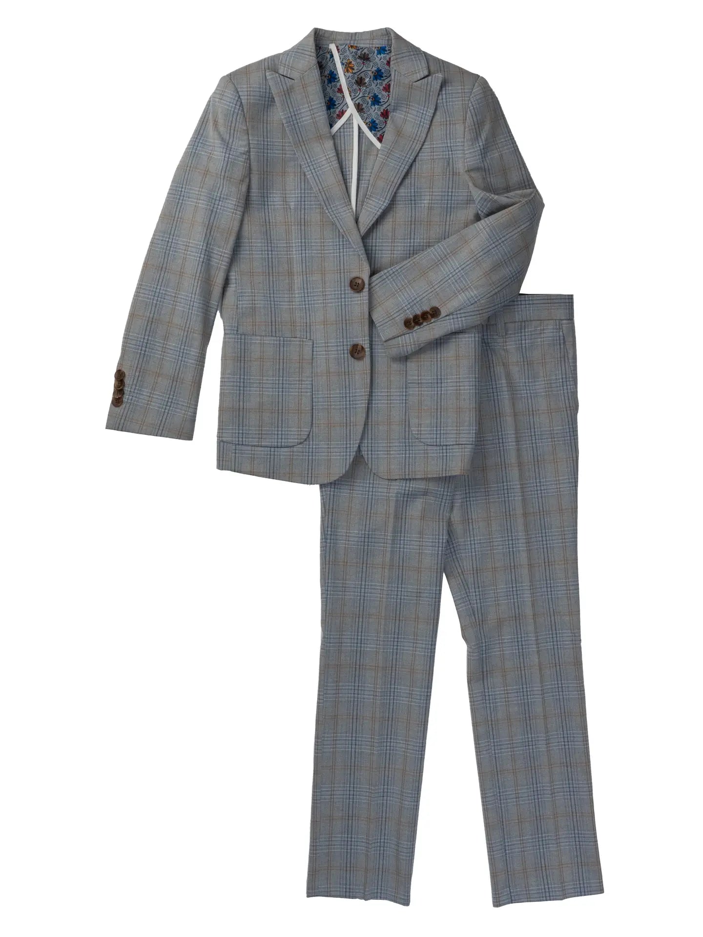 Isaac Mizrahi Boys Plaid Grey Suit