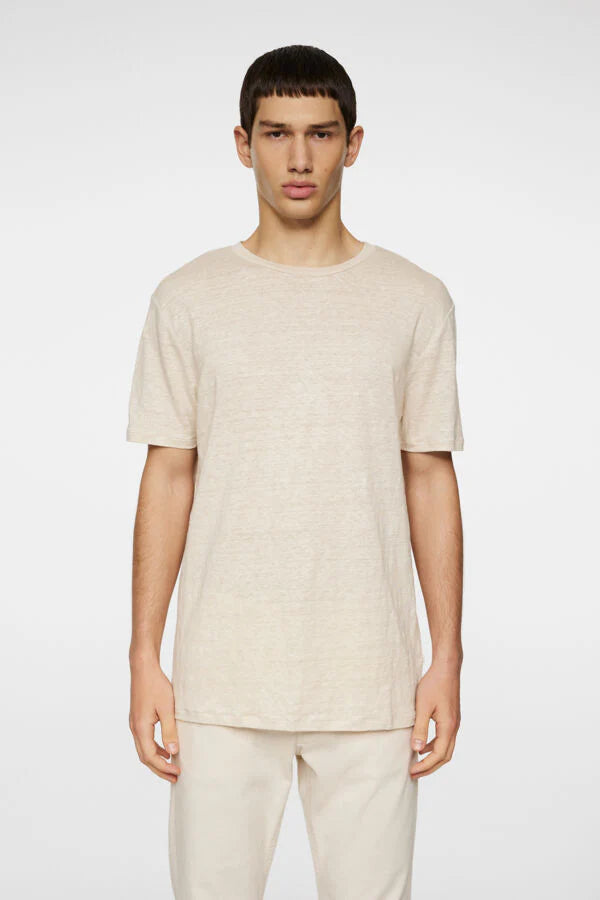 J.LINDEBERG - Coma Linen T-Shirt in Moonbeam