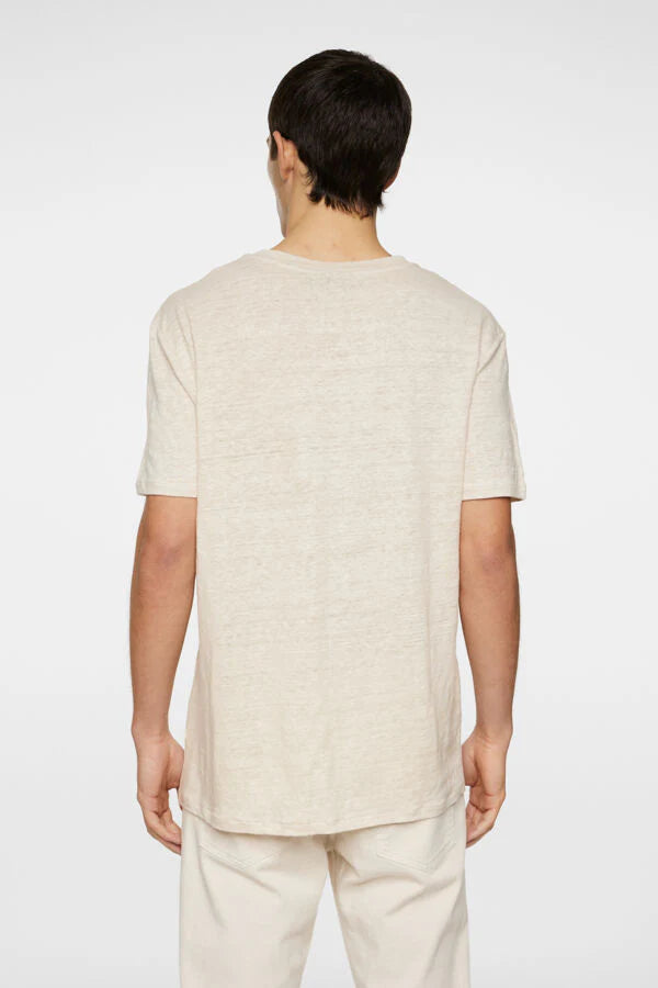 J.LINDEBERG - Coma Linen T-Shirt in Moonbeam