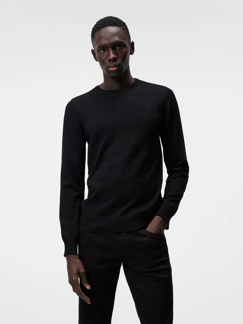 J.LINDEBERG - Lyle Merino Crew Neck Sweater in Black