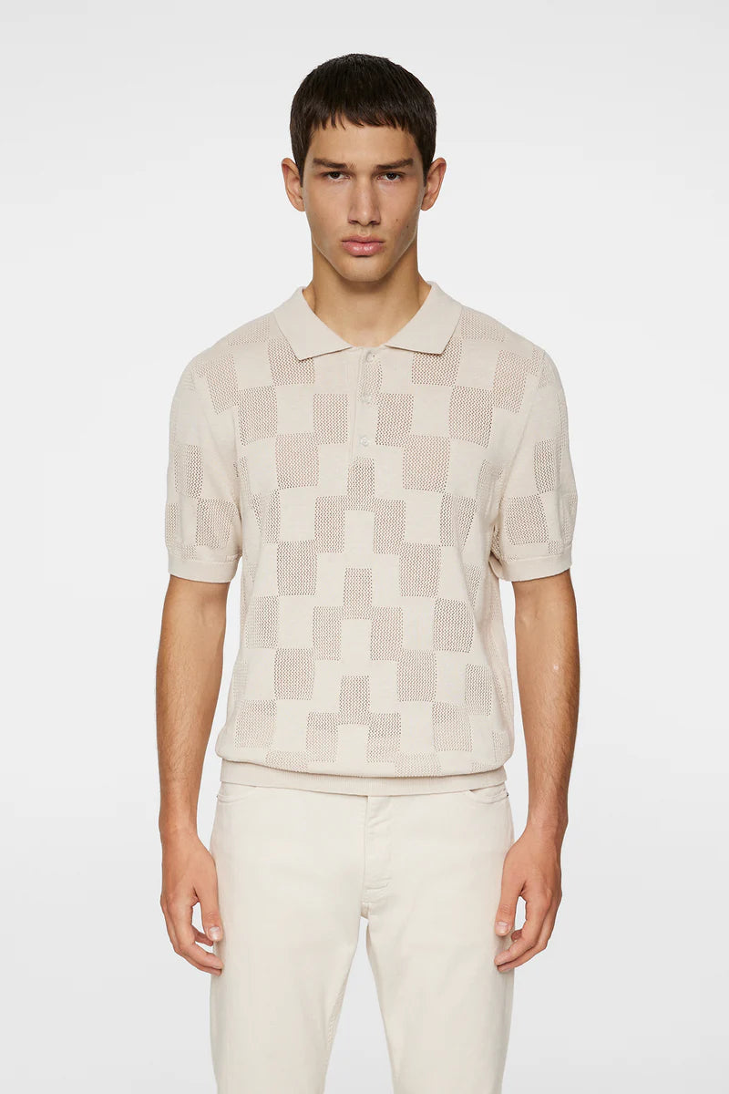 J.LINDEBERG - Reymond Stacked Bridge Polo in Moonbeam