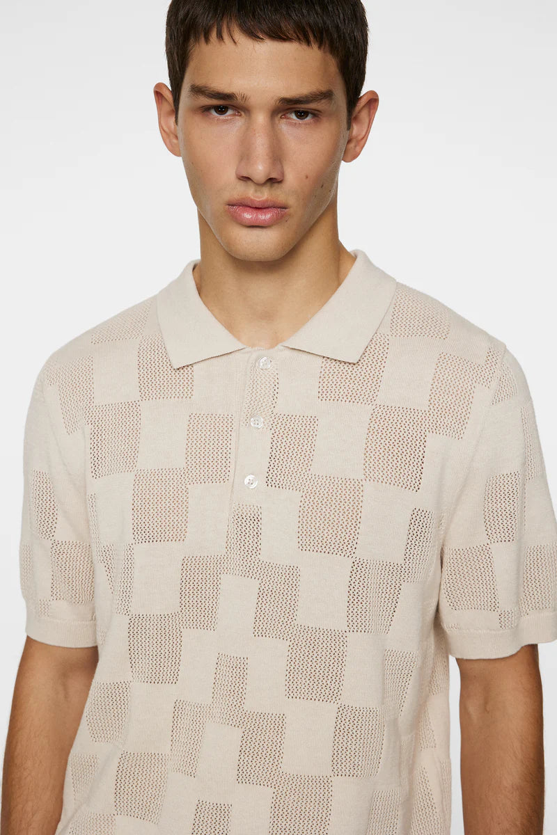 J.LINDEBERG - Reymond Stacked Bridge Polo in Moonbeam