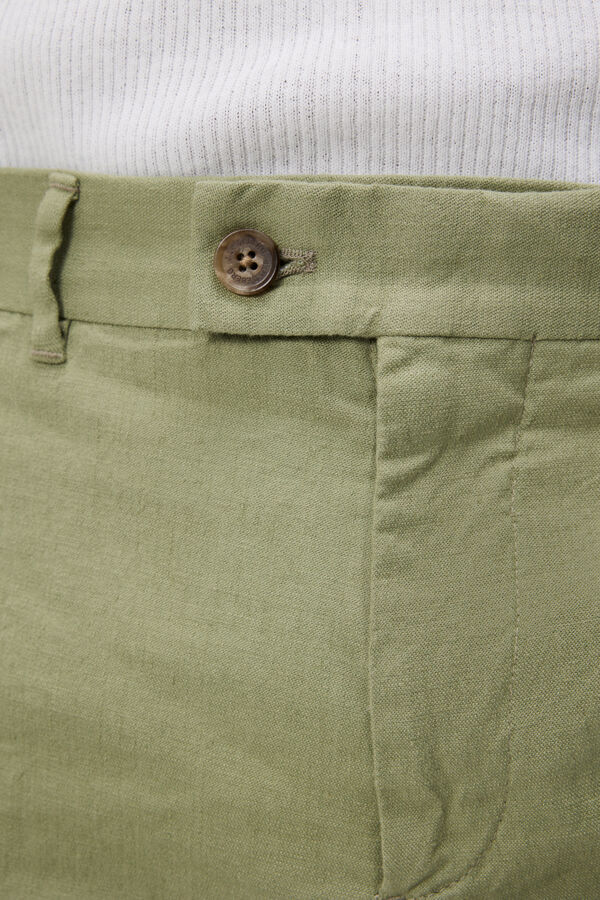 J.LINDEBERG - Lois Linen Stretch Pants in Oil Green