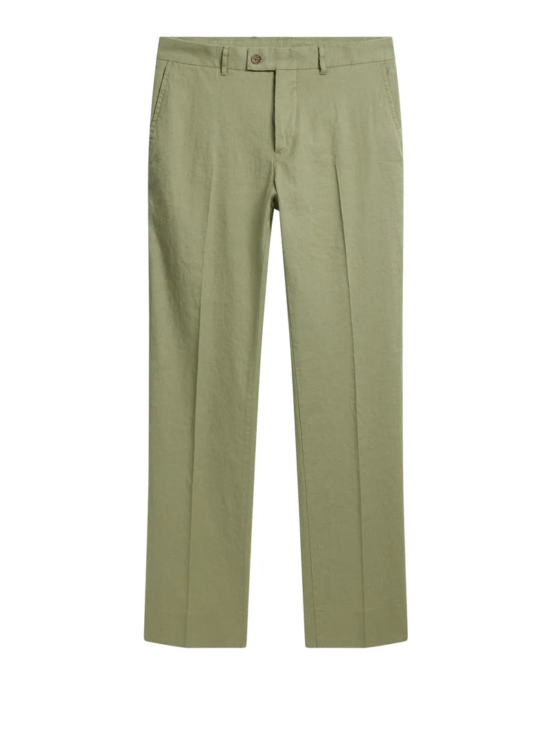 J.LINDEBERG - Lois Linen Stretch Pants in Oil Green