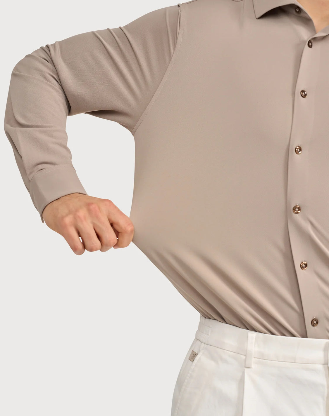 BLUE INDUSTRY - Stretch Luxe Shirt in Taupe