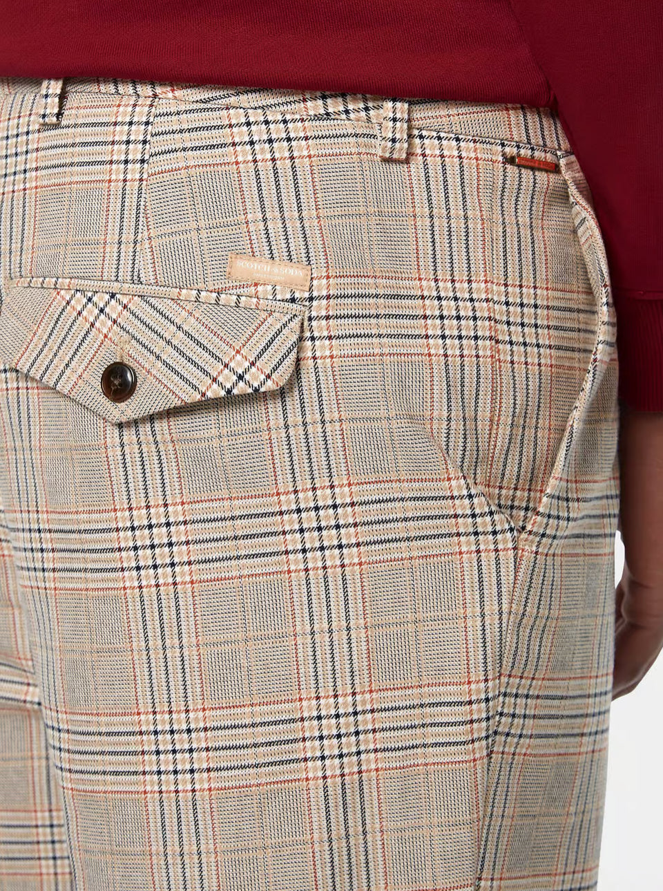 SCOTCH & SODA - Blake Regular Slim Fit Chino - Caramel Check