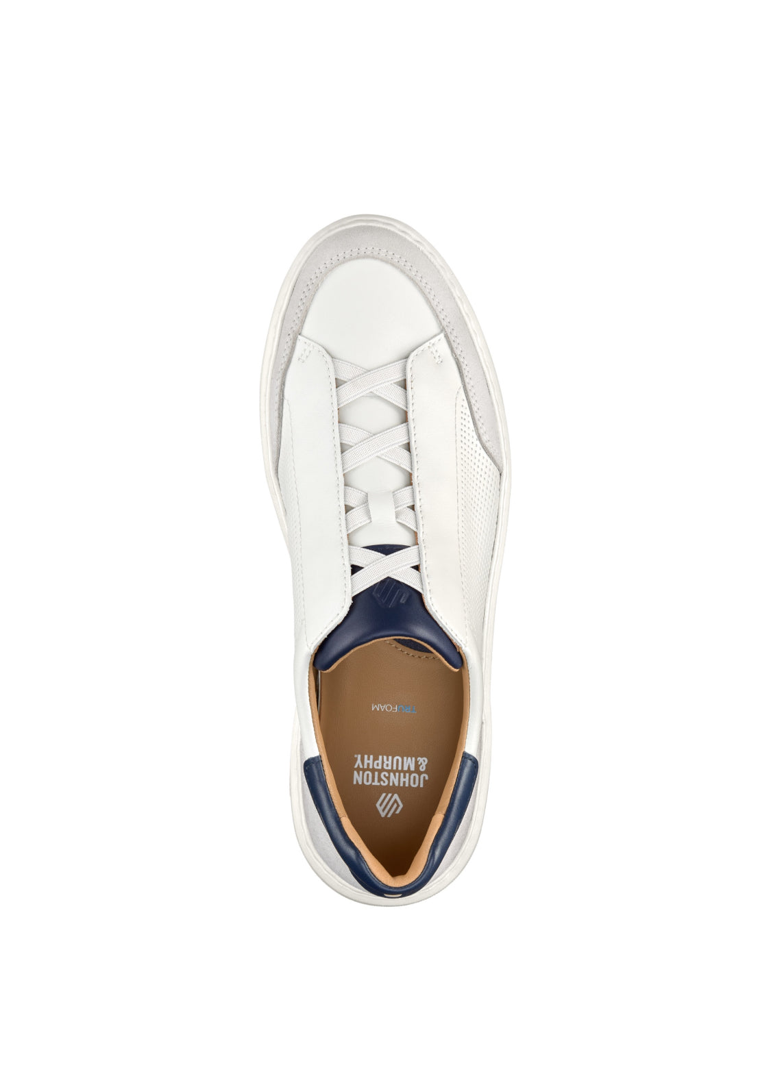 JOHNSTON & MURPHY - Anders Stretch Lace to Toe Slip-On in White