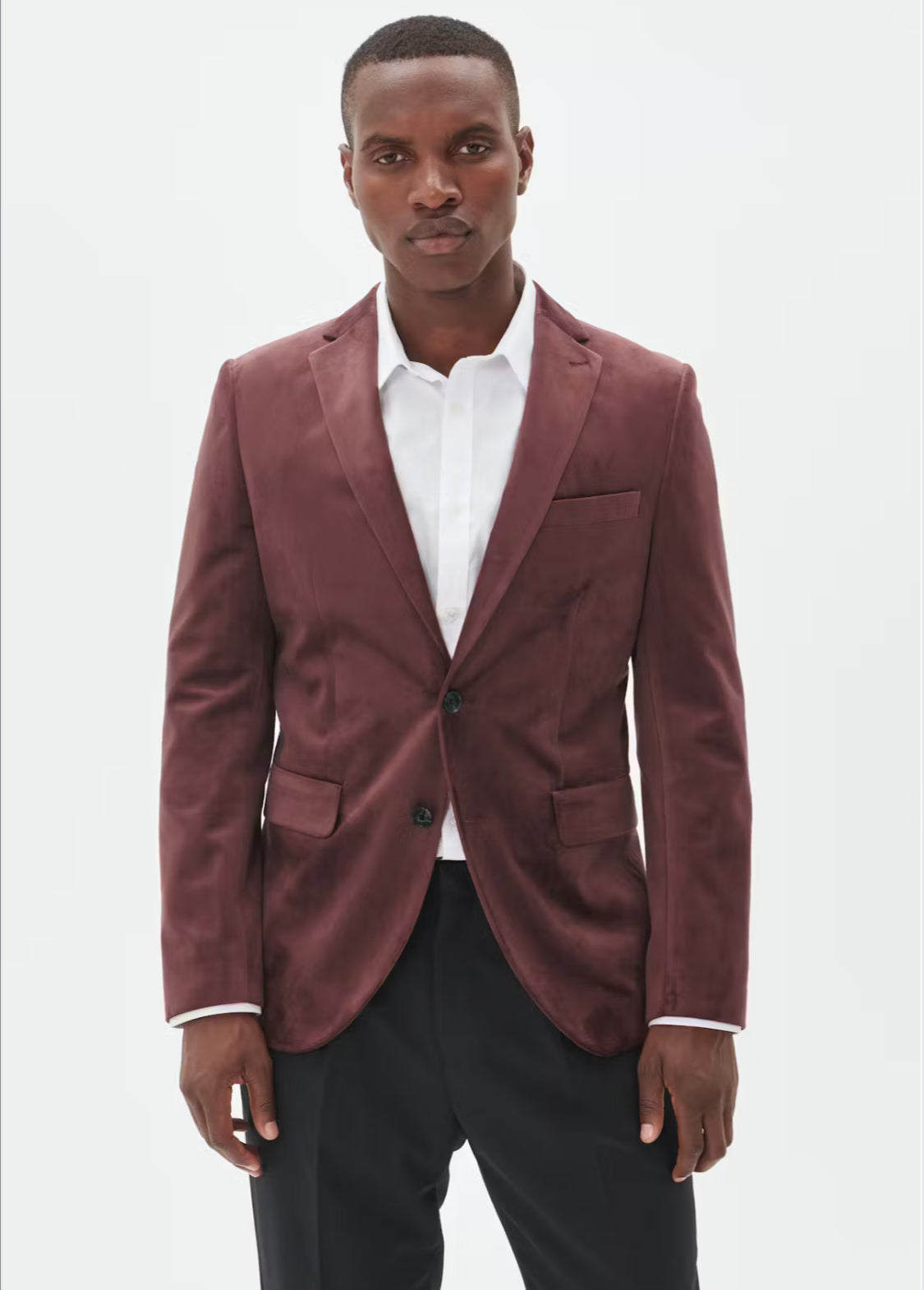 MATINIQUE - George F Velvet Blazer in Bitter Chocolate