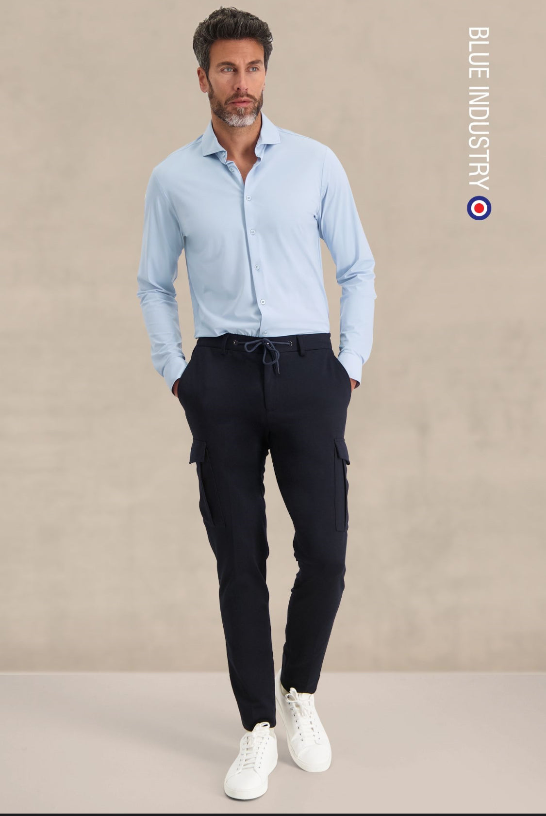 BLUE INDUSTRY - Technical Stretch Shirt in Light Blue