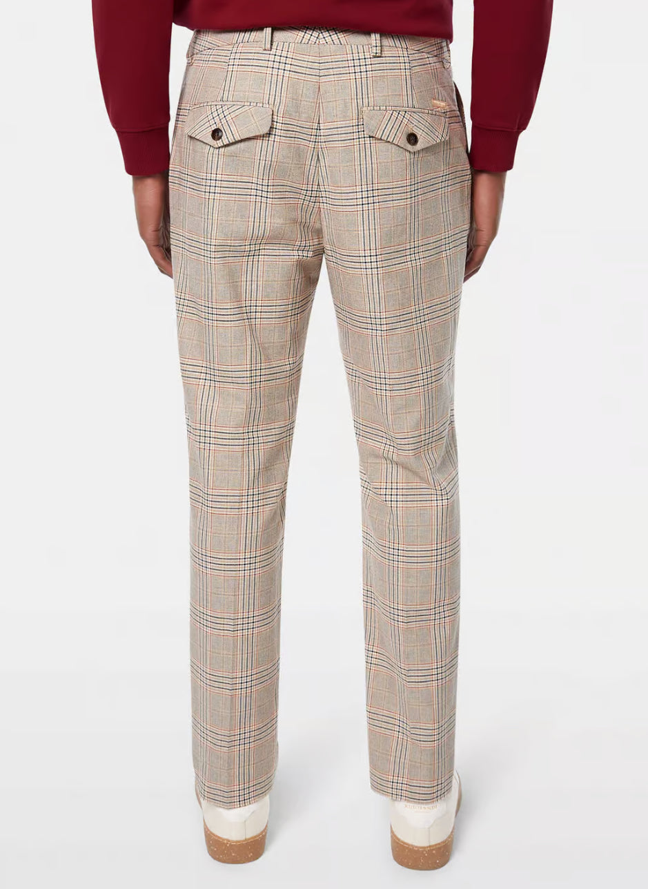 SCOTCH & SODA - Blake Regular Slim Fit Chino - Caramel Check