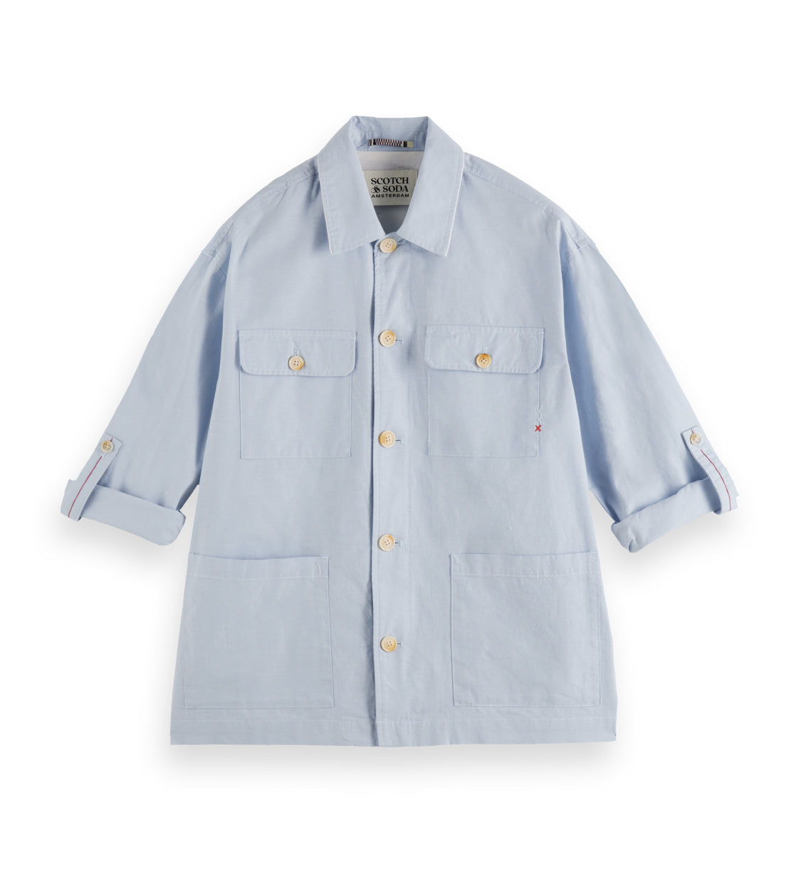 SCOTCH & SODA - Relaxed Cotton-Linen Shirt Jacket