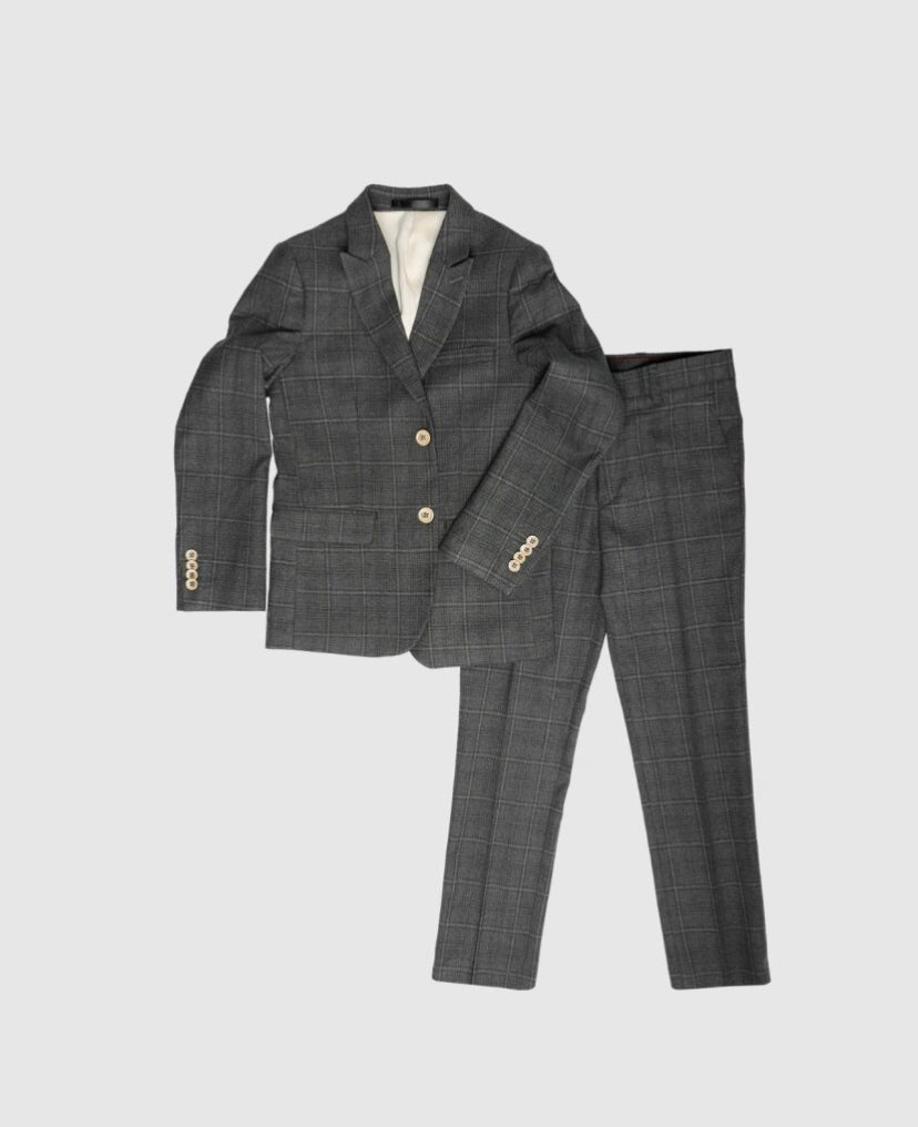 Cloud Cloth - Boys Charcoal Plaid Suit