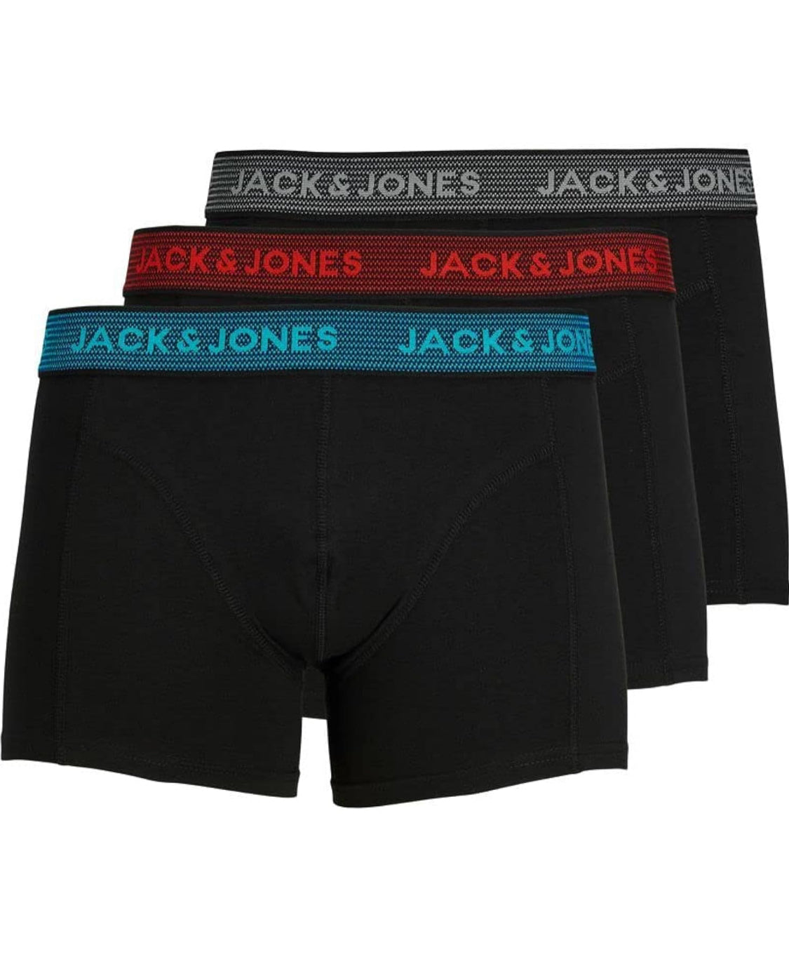 JACK & JONES - 3 Pack Trunks - Asphalt Hawaiian