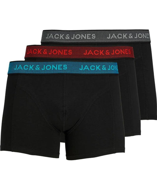 JACK & JONES - 3 Pack Trunks -  Asphalt Hawaiian