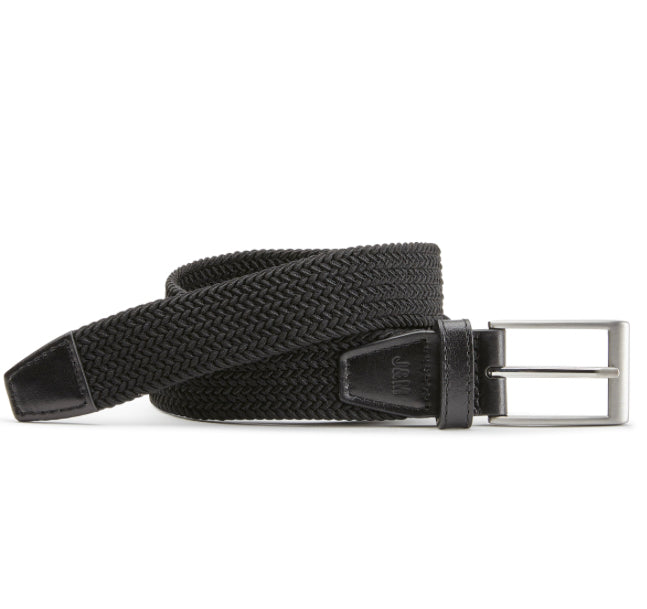 Johnston & Murphy - Boys Woven Stretch Knit Belt in Black