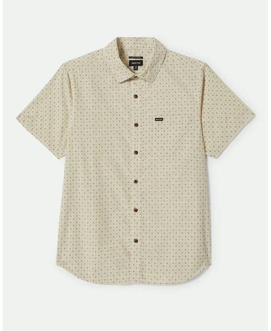 BRIXTON - Charter Print Short Sleeve Shirt - Off-White/Micro Floral
