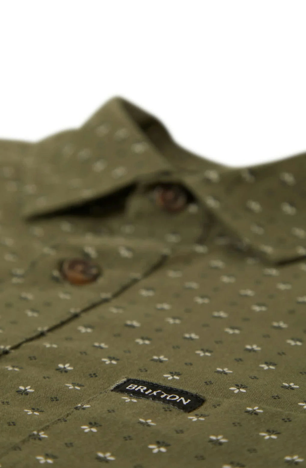 BRIXTON - Charter Print Short Sleeve Shirt in Green/Micro Floral