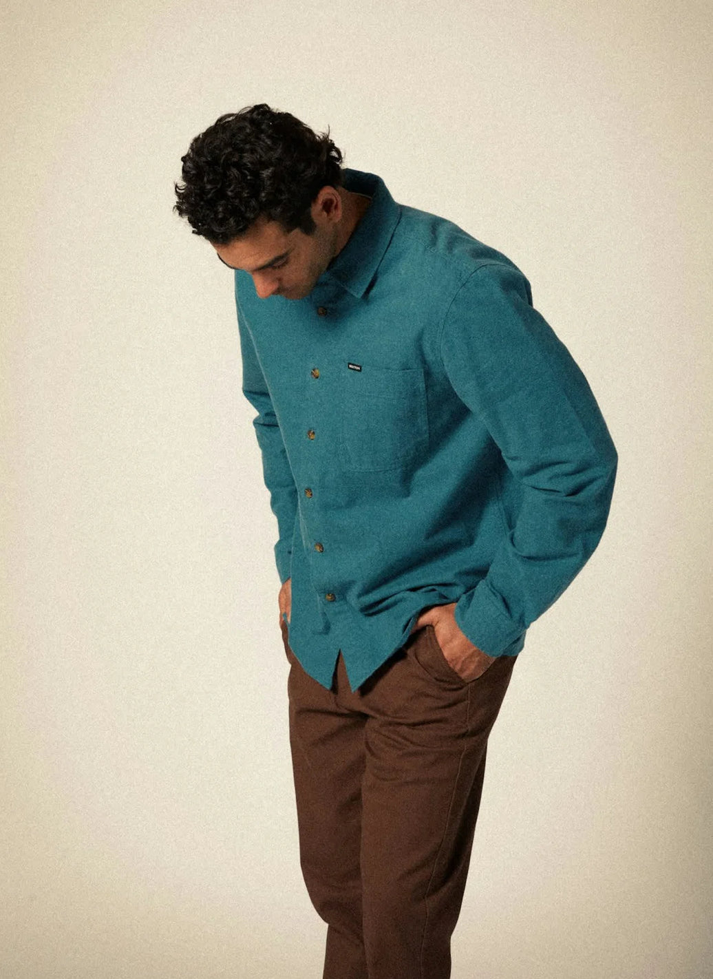 BRIXTON - Hasting Kapok Flannel - Heather Aquatic