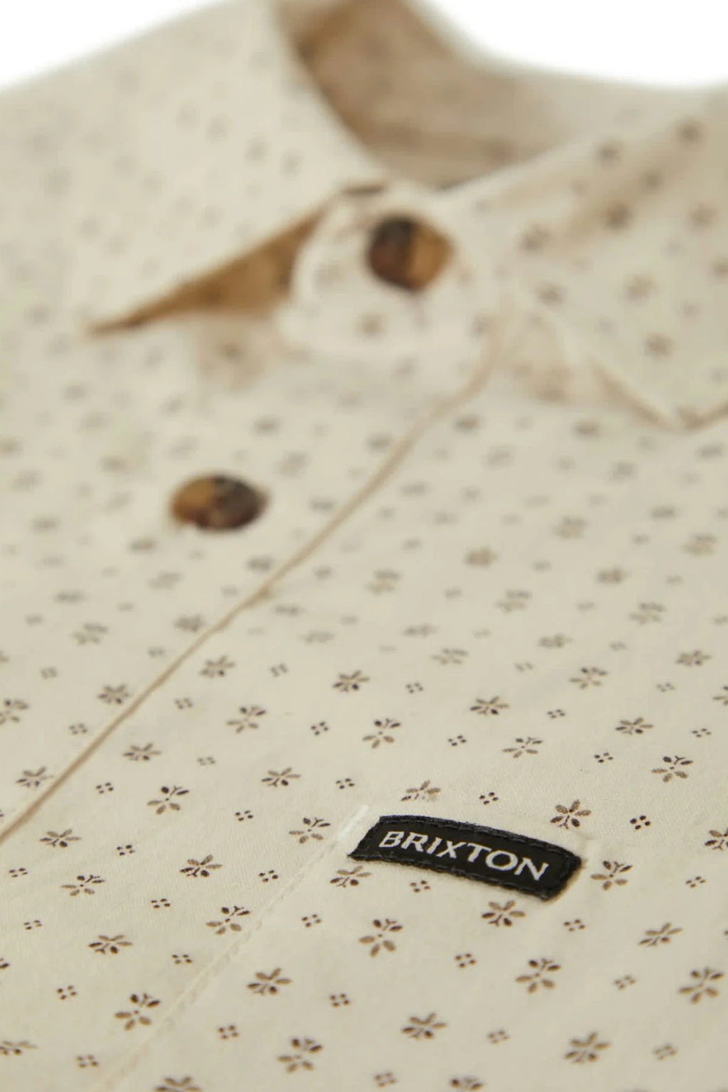 BRIXTON - Charter Print Short Sleeve Shirt - Off-White/Micro Floral