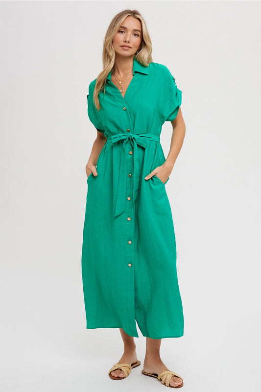 Bluivy - Belted Shirt Dress