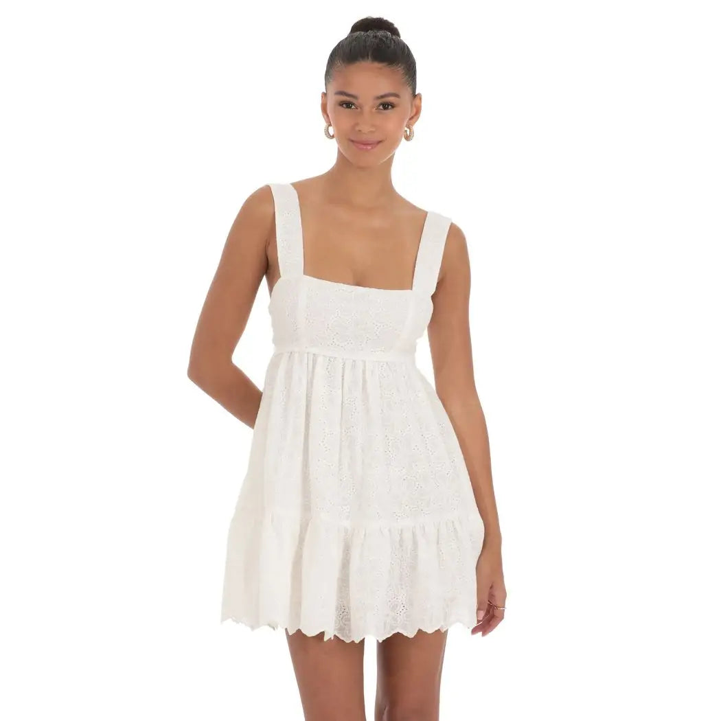 Lucy In The Sky - Floral Eyelet Dress