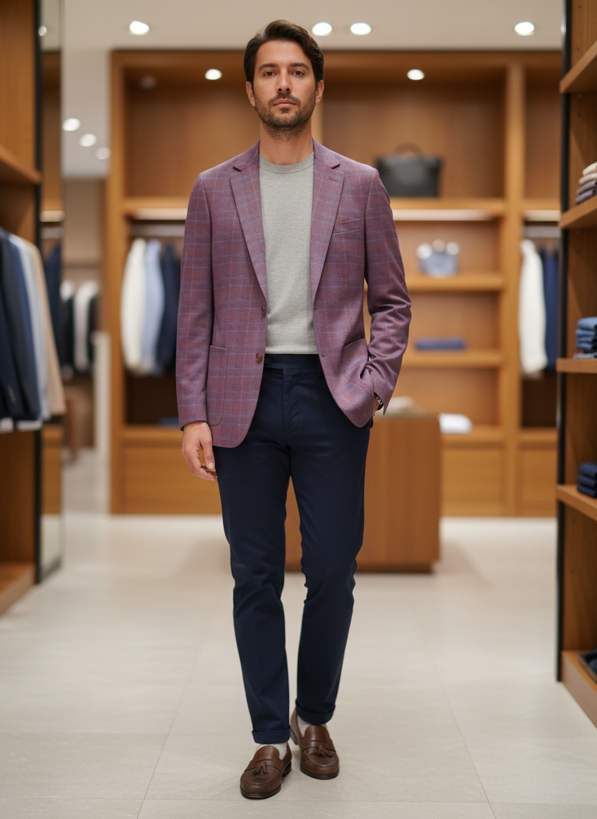 Aristo By Paul Betenly - Balia Blazer (Rose Blue Plaid)
