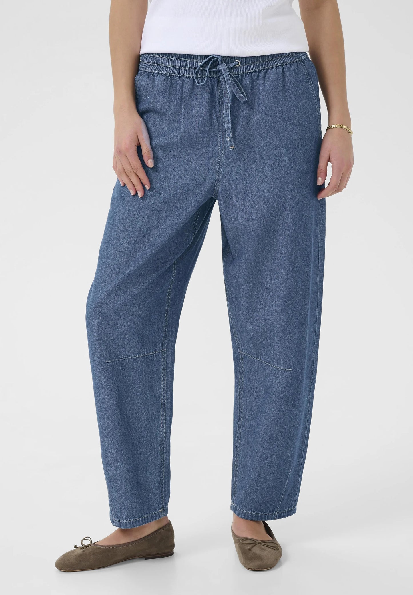 Kaffe - Luise Barrel Relaxed fit jeans - dark blue chambray