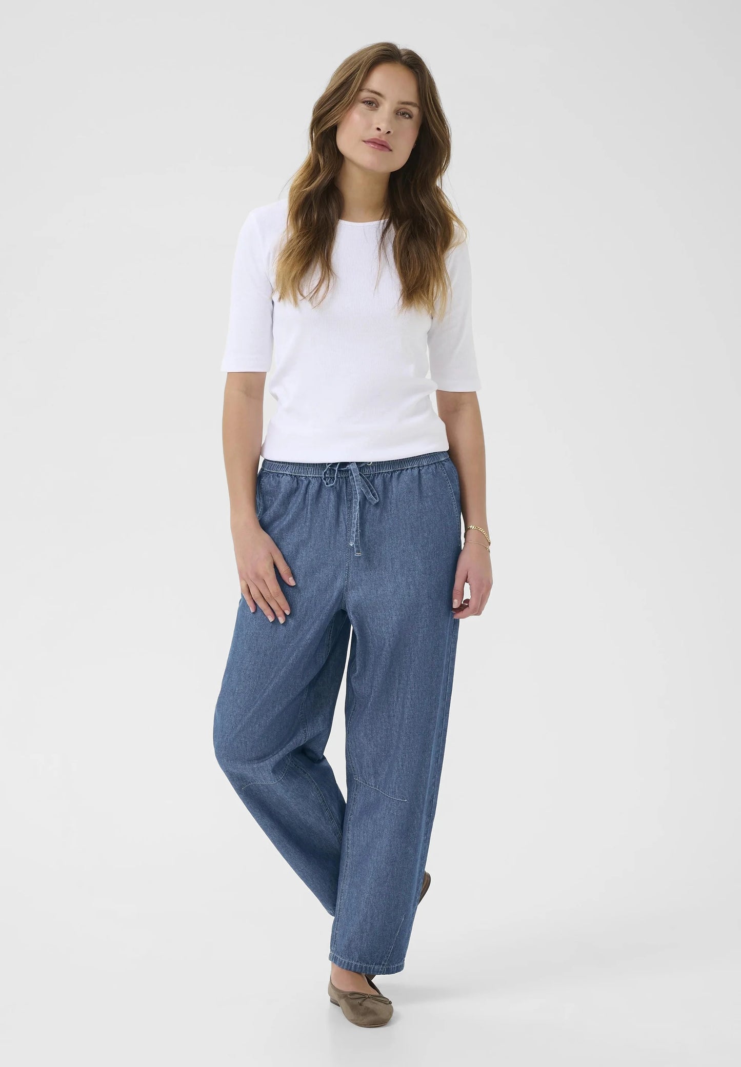 Kaffe - Luise Barrel Relaxed fit jeans - dark blue chambray