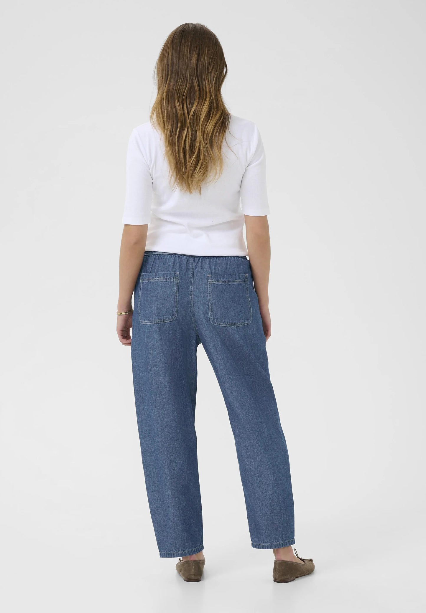 Kaffe - Luise Barrel Relaxed fit jeans - dark blue chambray