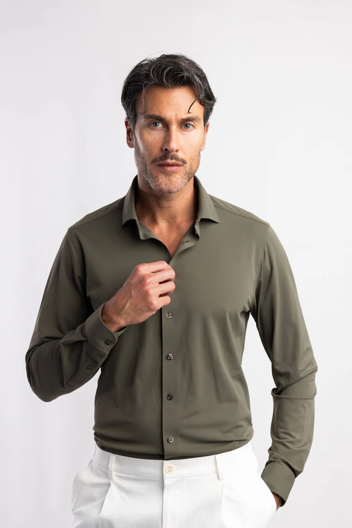 Blue Industry - Knit Stretch Shirt (Army)