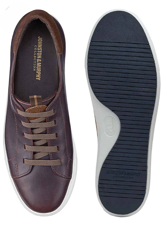 JOHNSTON & MURPHY COLLECTION - Anson Lace to Toe Dark Brown English Full Grain