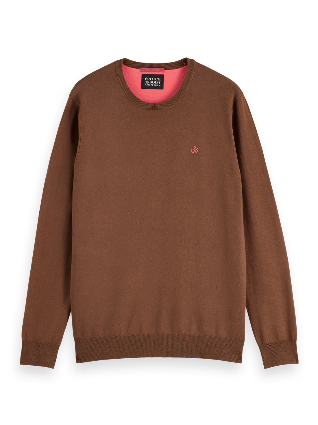 SCOTCH & SODA - Seasonal Essentials Ecovero Blend Crewneck in Soft Silt