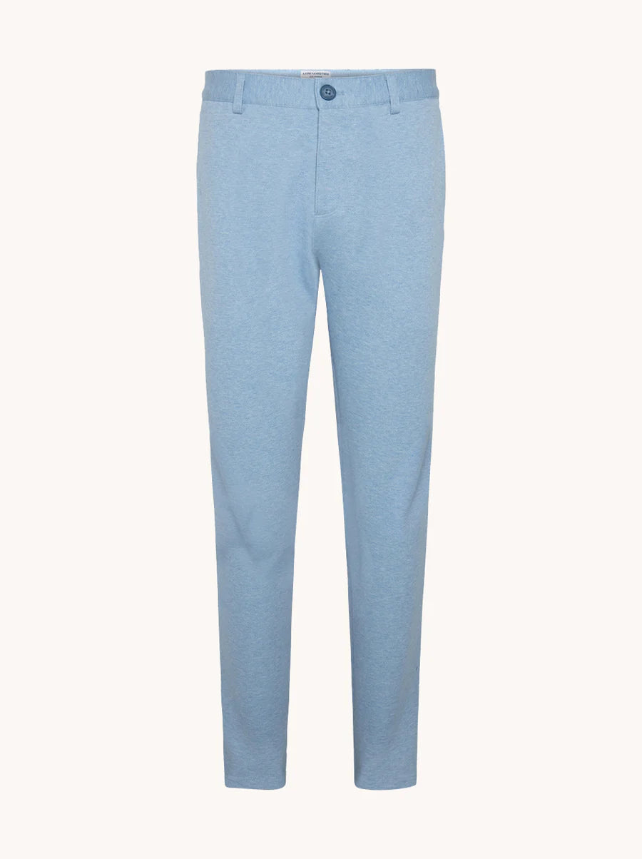 A FISH NAMED FRED - Melange Pique Pants in Light Blue
