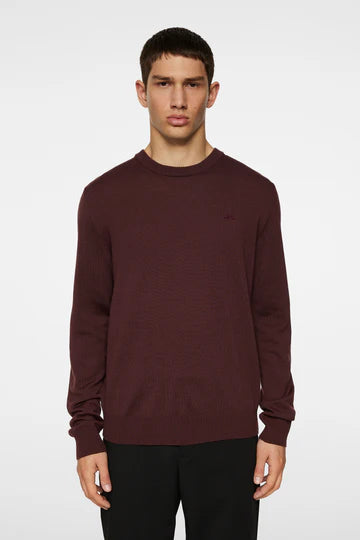 J.LINDEBERG - Keane Merino Crew Neck in Huckleberry