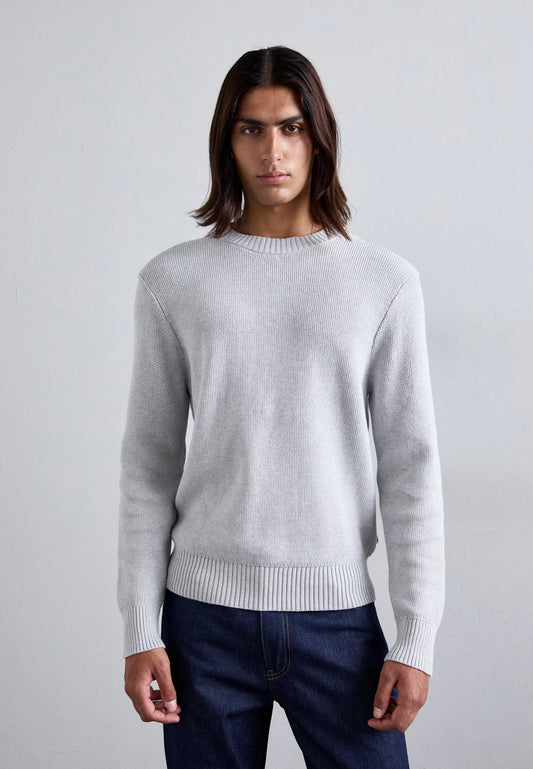 J.LINDEBERG - Oliver Structure Sweater in Light Grey Melange
