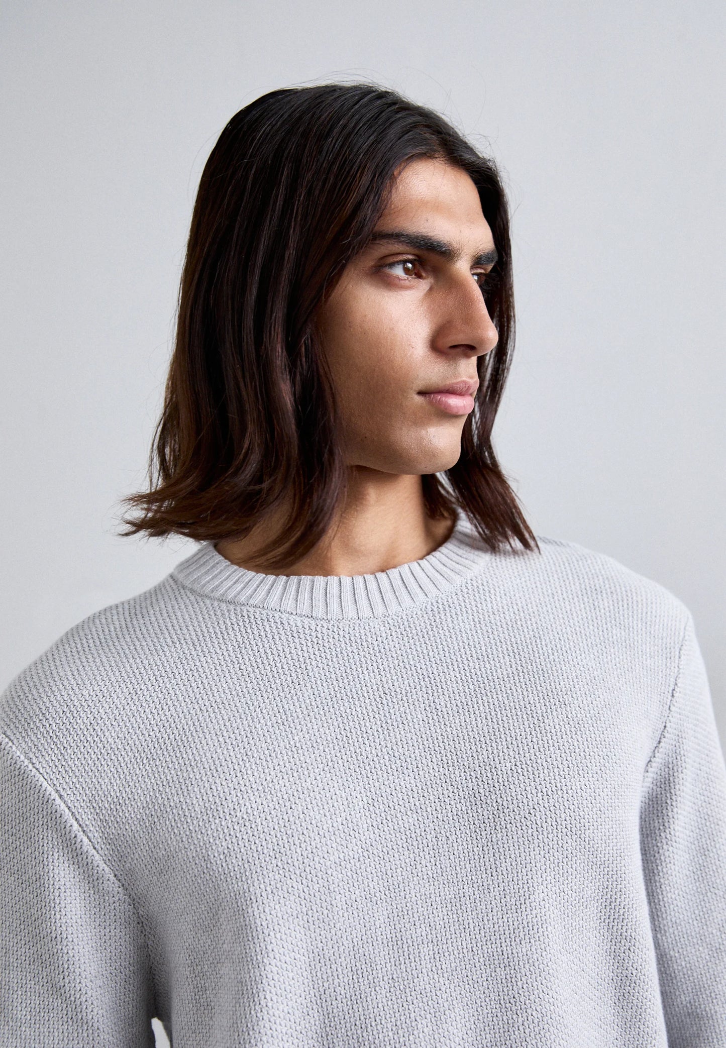 J.LINDEBERG - Oliver Structure Sweater in Light Grey Melange