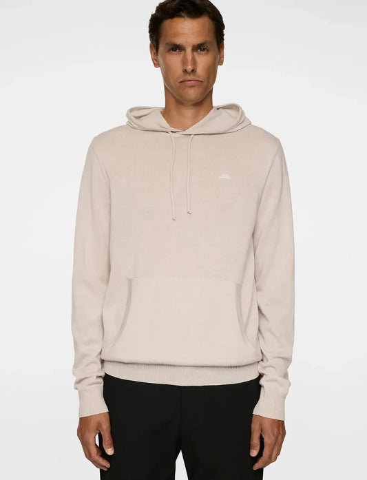J.LINDEBERG - Karl Merino Hoodie in Moonbean Melange