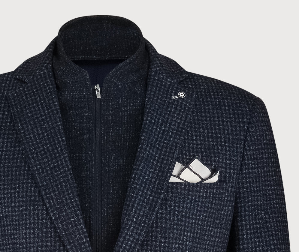 BLUE INDUSTRY - Check Blazer with Removable Inlay