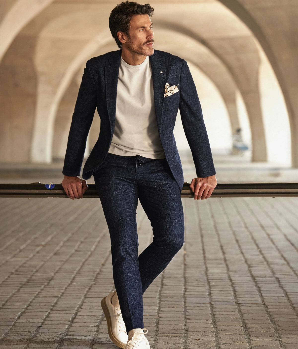 BLUE INDUSTRY - Jake Check Pant in Navy