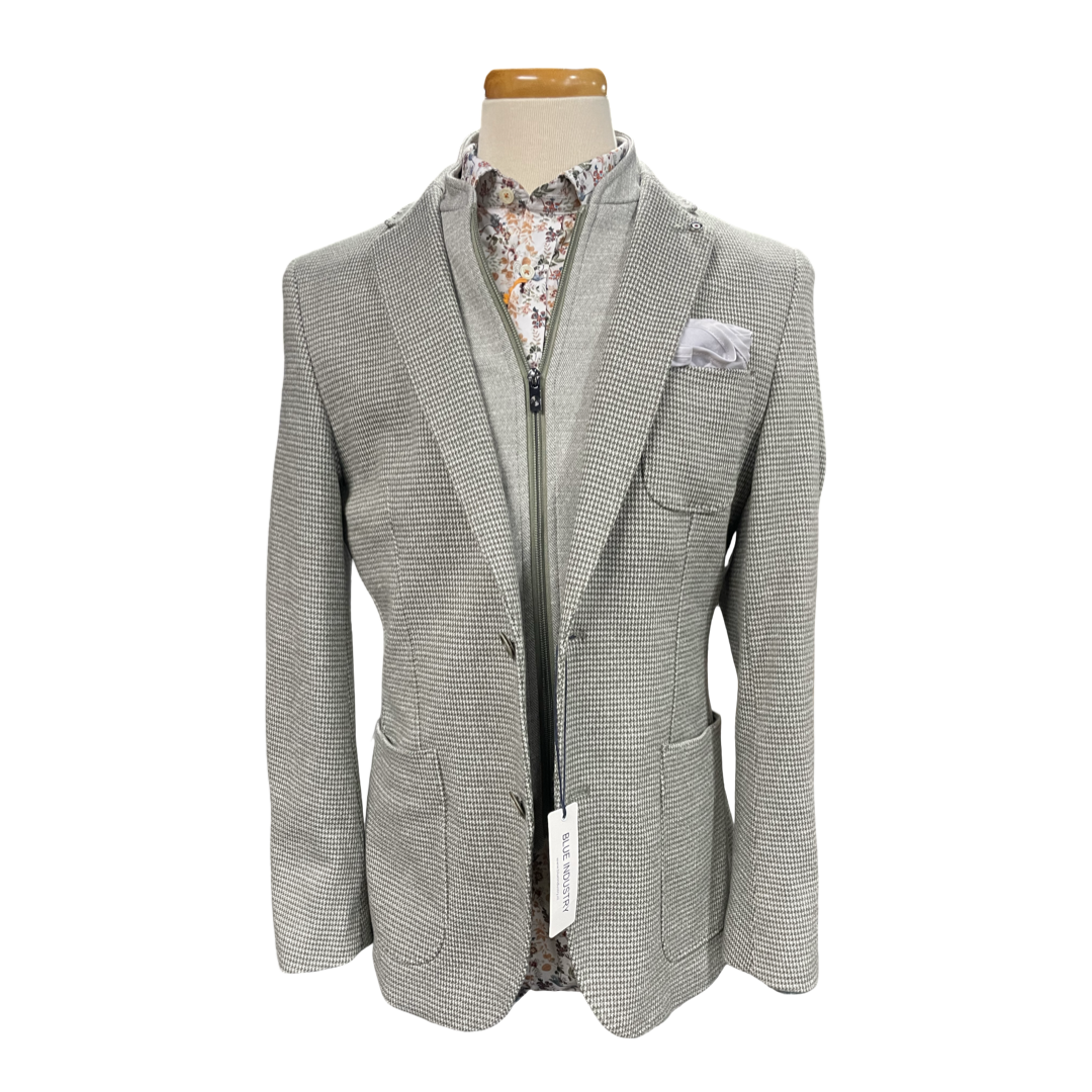 BLUE INDUSTRY - Patch Pocket Jersey Blazer with Inlay - Green