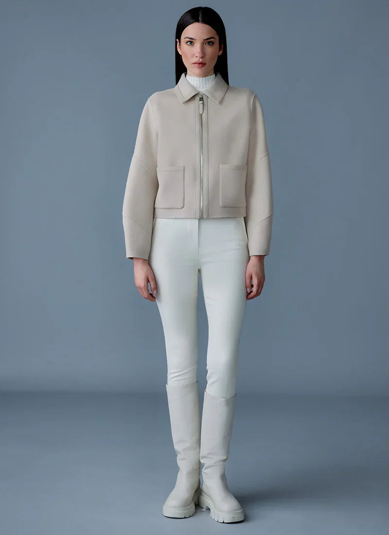MACKAGE - SOLANA Double-Face Wool balloon sleeved short jacket