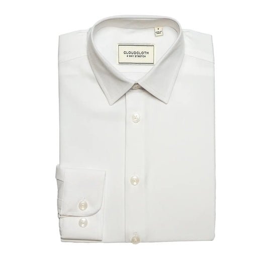 Cloud Cloth - Boys 4 way Stretch Kids Shirt (White)