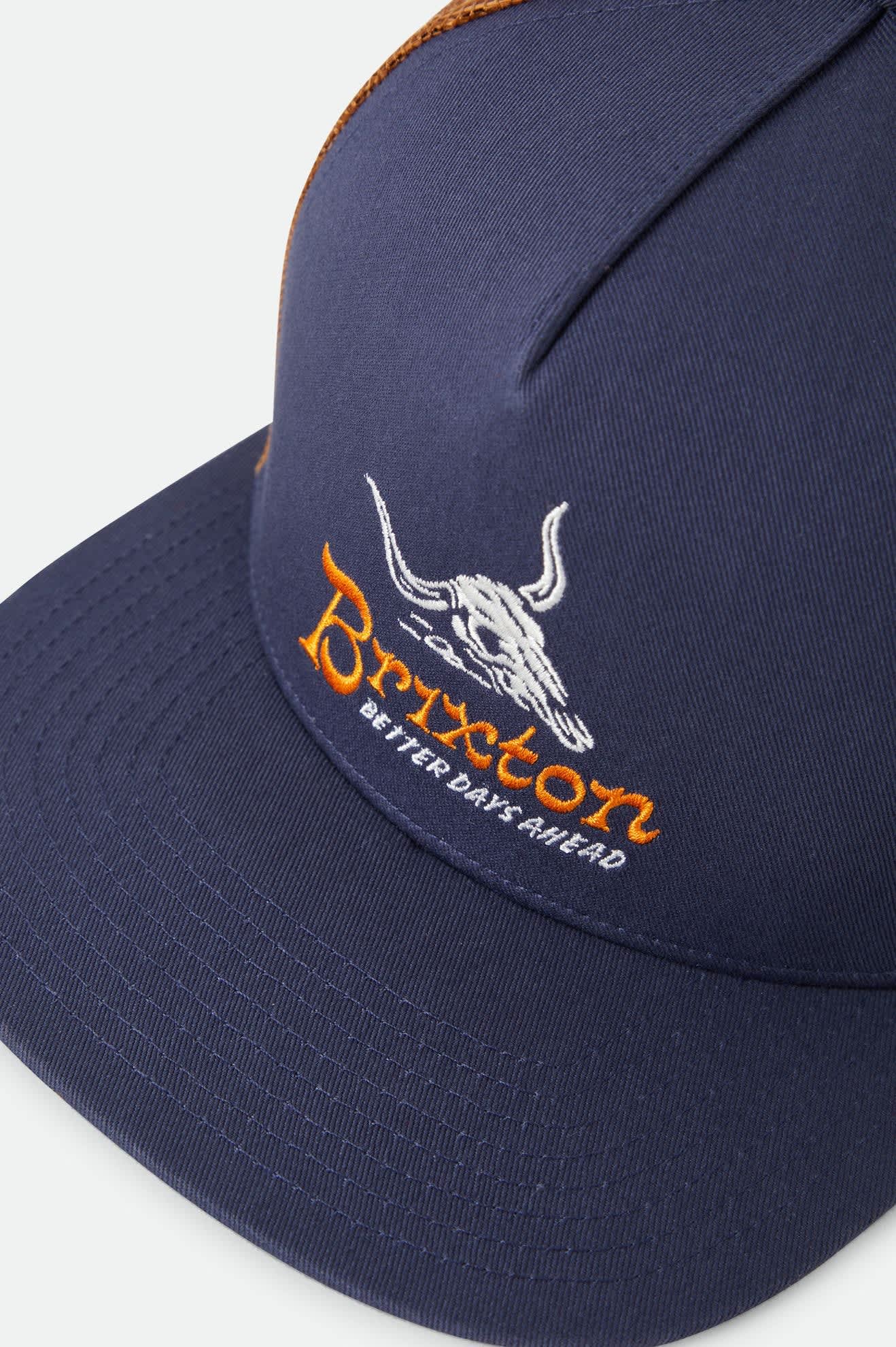 BRIXTON - Barren Netplus Trucker in Navy/Brown Sugar
