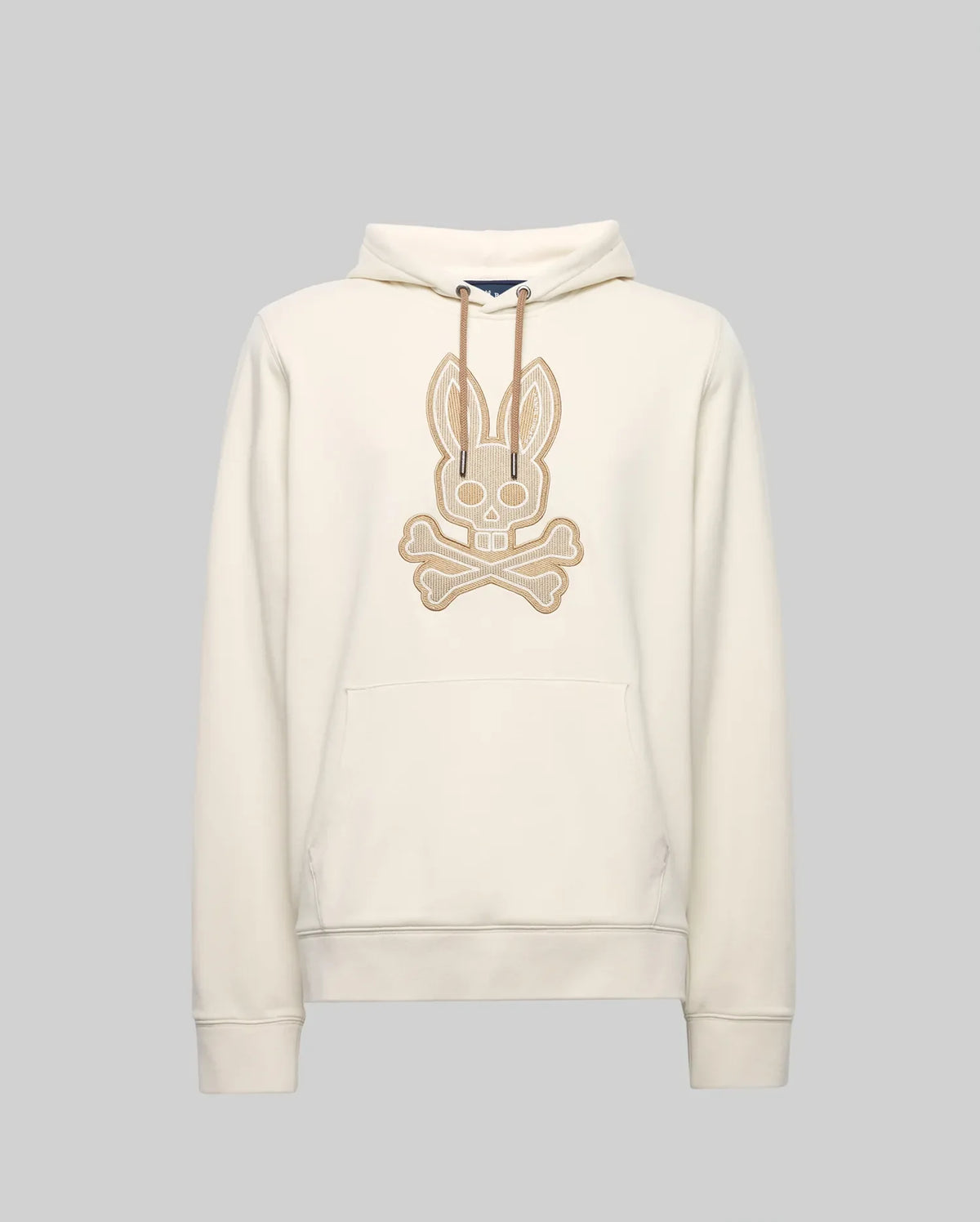 PSYCHO BUNNY - Ryder Embroidered Bunny Patch Hoodie in White Cap Gray
