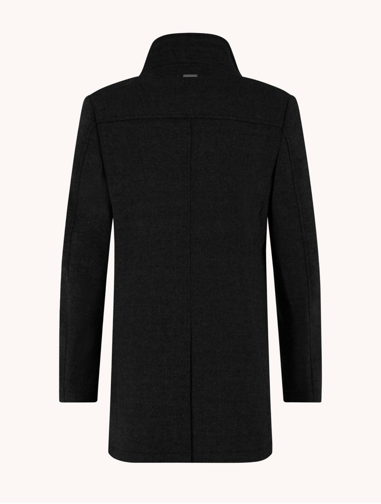 A Fish Named Fred - Funnel Neck Coat - Black