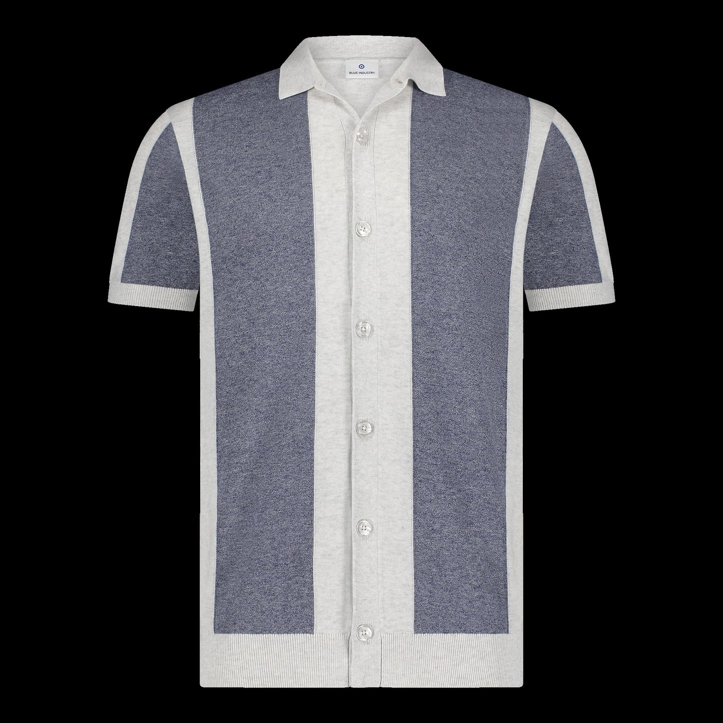BLUE INDUSTRY - Knit Button Down Polo in Indigo